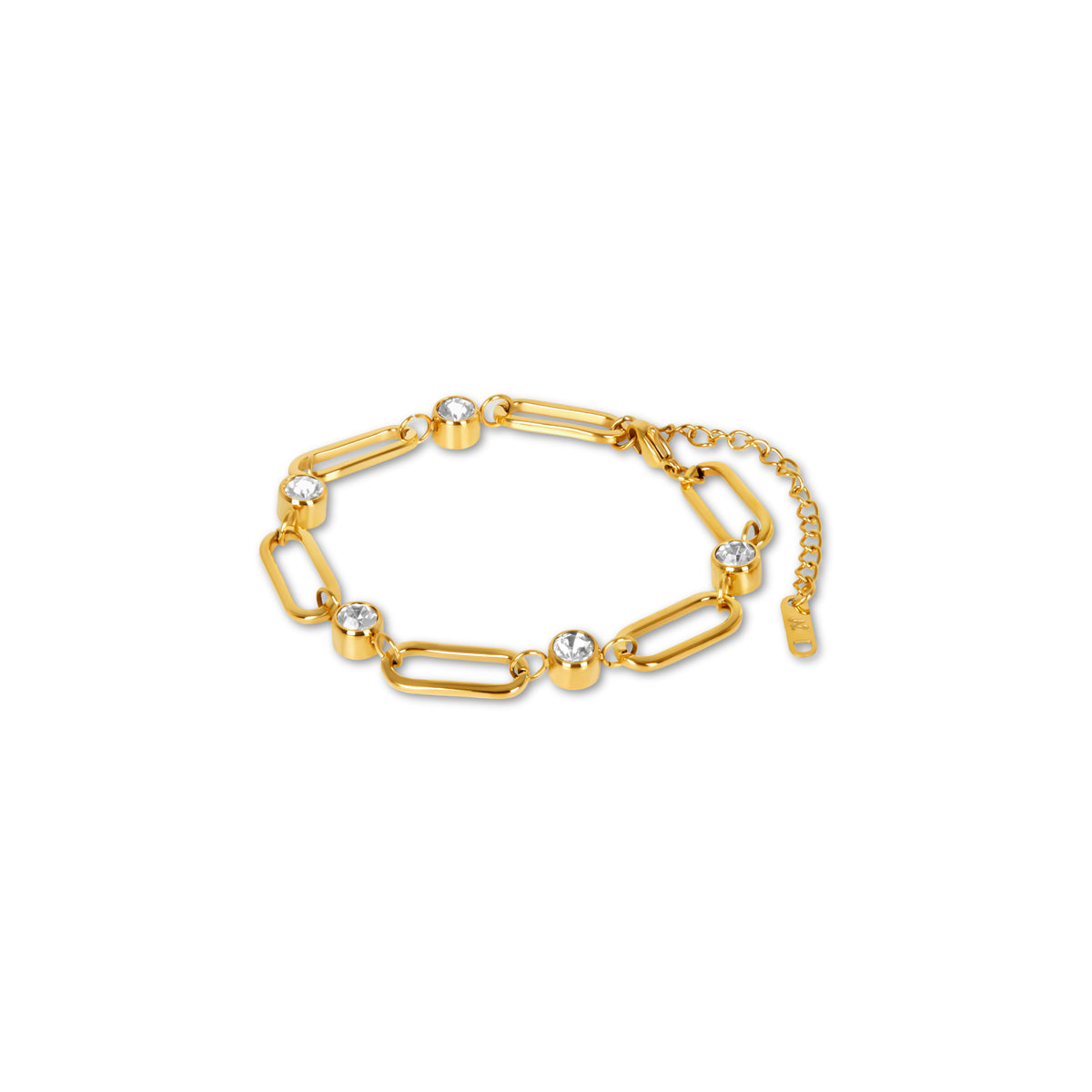 Oval Link Stone Bracelet