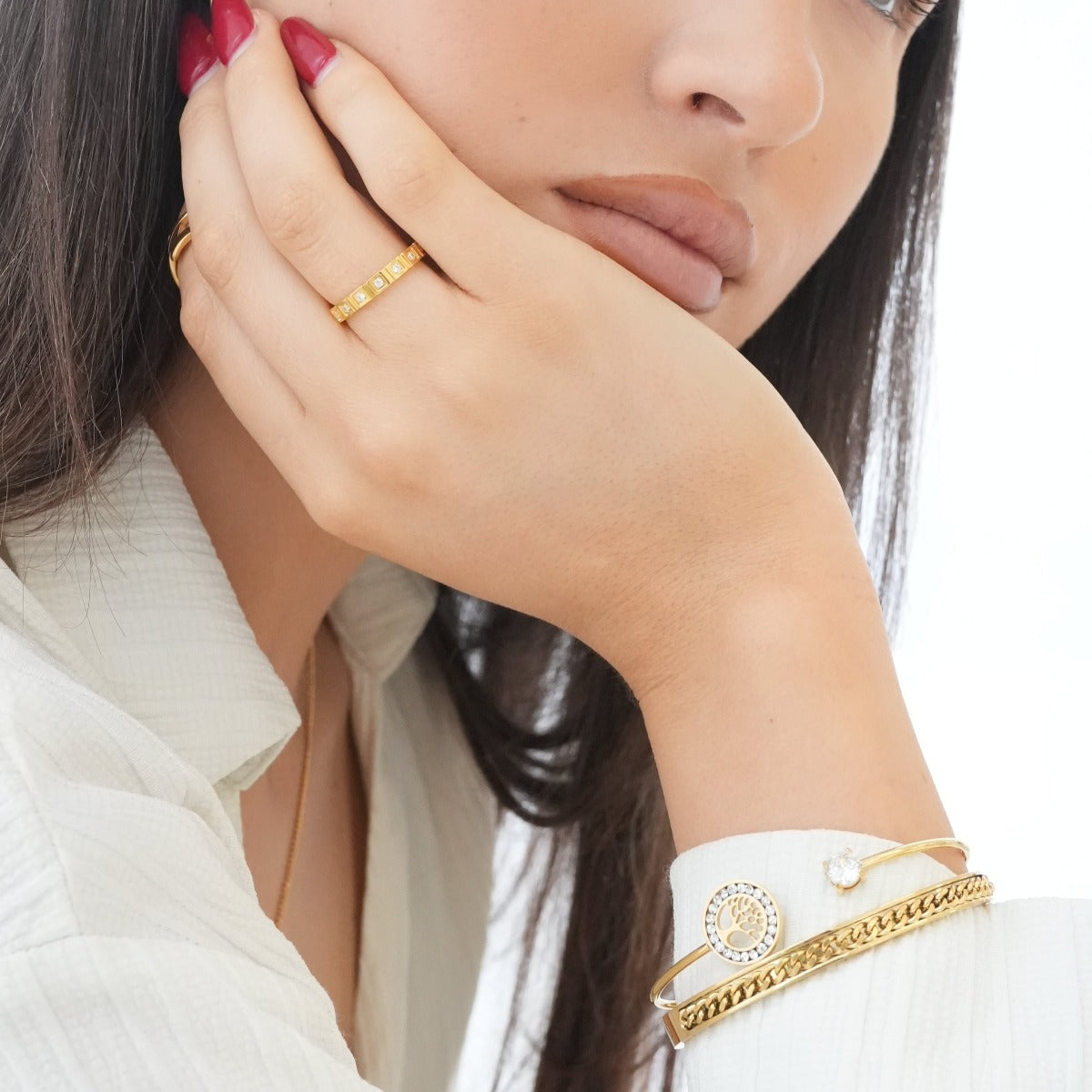Tree Of Life Stone Bangle Bracelet